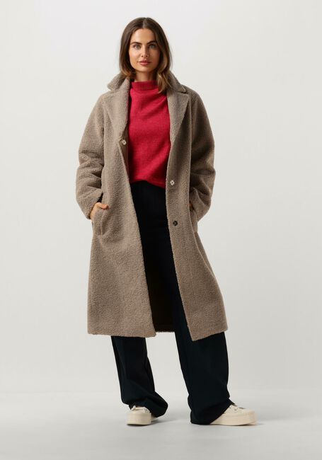 MINUS Manteau Teddy SAIDIE VEGAN FUR COAT en taupe - large