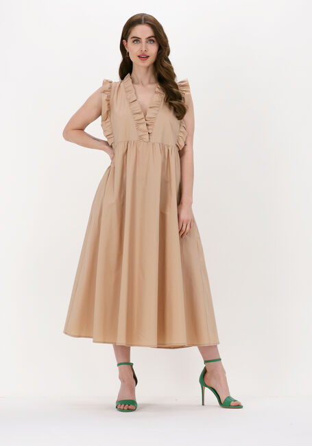 ACCESS Robe midi DRESS WITH RUFFLES AT THE TOP Sable - large