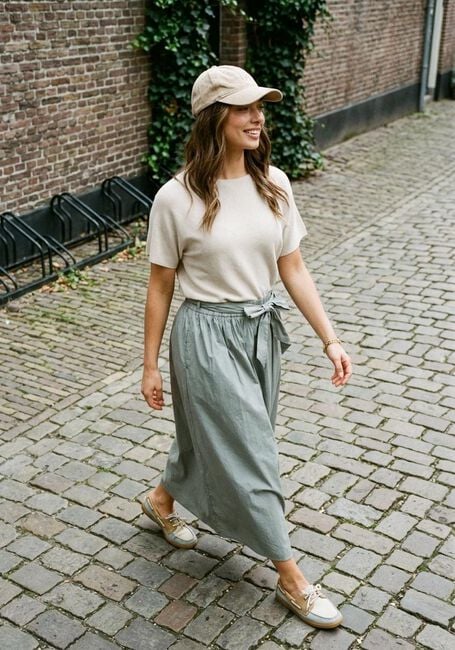 Lichtgrijze PENN & INK Maxirok SKIRT - large