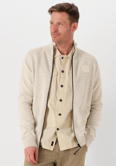 PME LEGEND Gilet ZIP JACKET STRUCTURE COTTON Écru - large