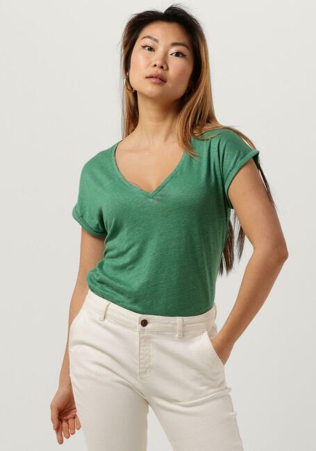 BY-BAR T-shirt MILA ORGANIC LINEN TOP en vert - large