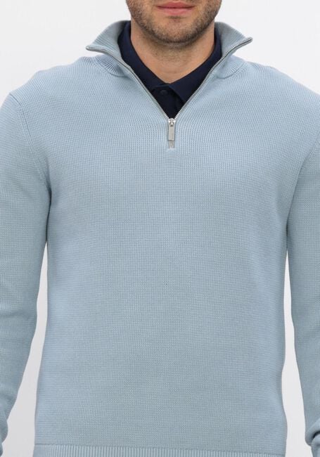 Blauwe SELECTED MEN Trui SLHDANE LS KNIT STRUCTURE HALF ZIP NOOS - large