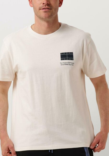 TOMMY JEANS T-shirt TJM REG ESSENTIAL CB FLAG TEE Blanc - large