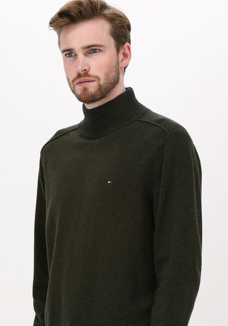 TOMMY HILFIGER Col roulé MOULINE MOCK NECK Olive - large