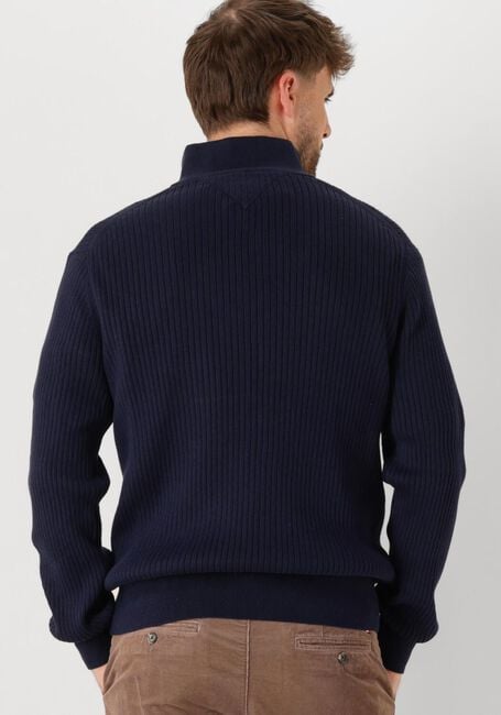 Blauwe TOMMY HILFIGER Trui PIMA ORG CTN CASH STRUCTURE ZIP MOCK - large