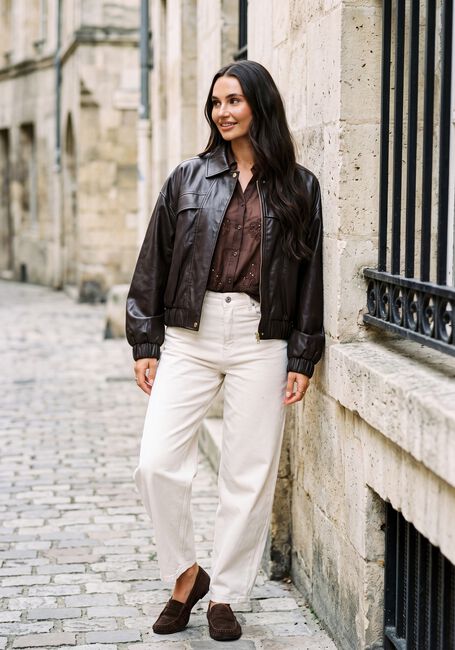 NUKUS ANTONELLA BLOUSE PAILLET FLOWER: Blouses en marron - large