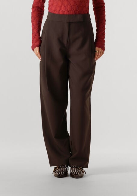Bruine CO'COUTURE Wijde broek VOLA CARROT PLEAT PANT - large