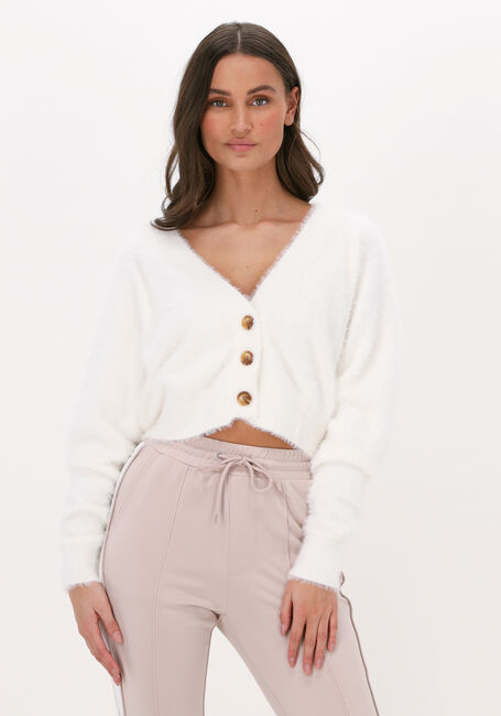 Beige COLOURFUL REBEL Vest AURORA KNITTED CROPPED CARDIGAN - large