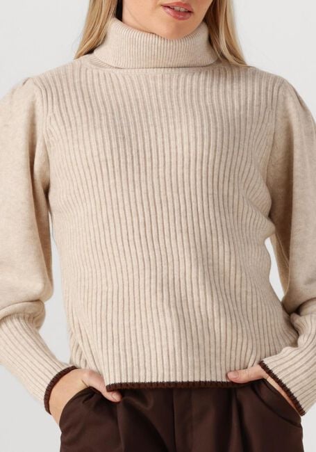 CO'COUTURE Pull ROW PUFF RIB ROLLNECK en beige - large