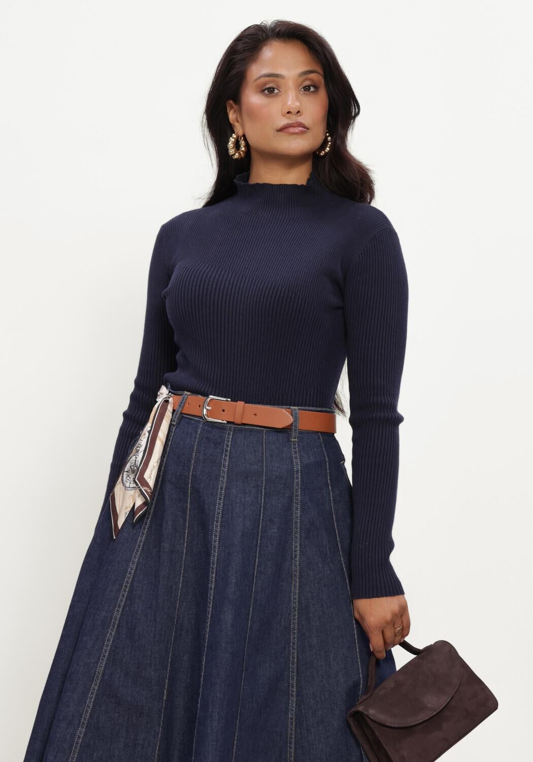 CAROLINE BISS Col roul&eacute; 4200 Bleu fonc&eacute; - large