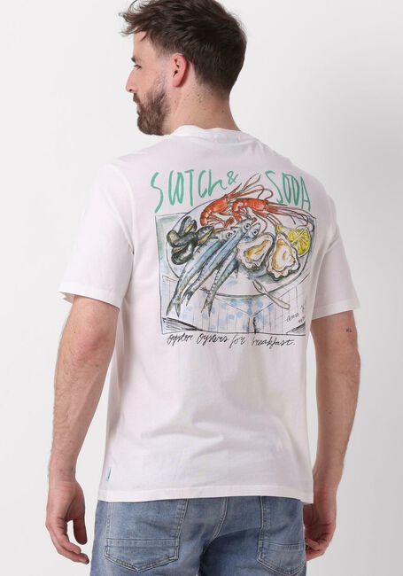 SCOTCH & SODA T-shirt FRONT BACK ARTWORK T-SHIRT en blanc - large
