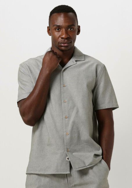 ANERKJENDT Chemise décontracté AKLEON S/S COT/LINEN SHIRT Olive - large