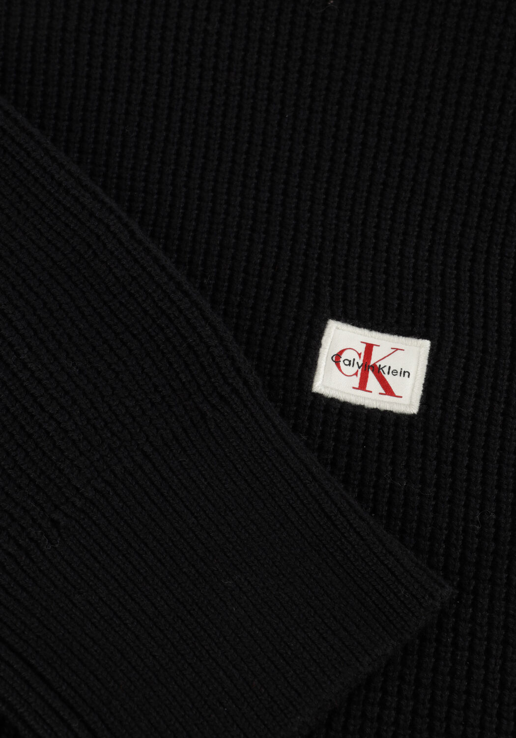 CALVIN KLEIN Pull LS EZ COTTON WAFFLE CREWNK SWTR 9 en noir - large