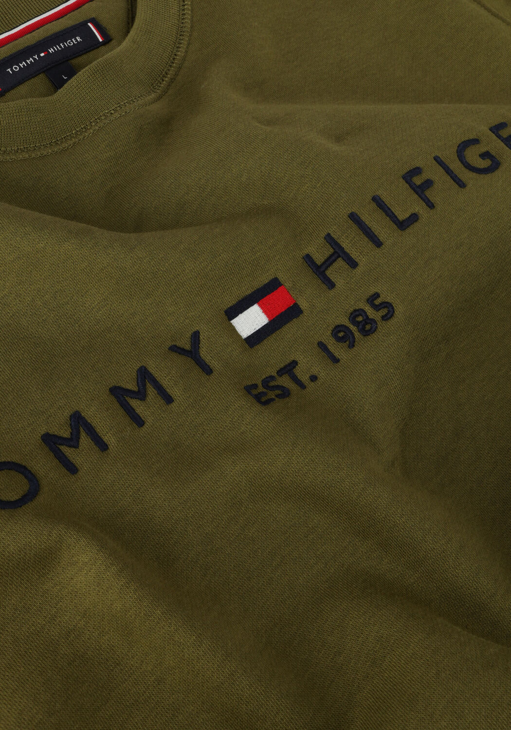 Donkergroene TOMMY HILFIGER Sweater TOMMY LOGO SWEATSHIRT - large
