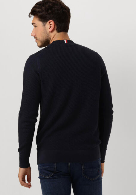 TOMMY HILFIGER Pull RECTANGULAR STRUCTURE CREW NK Bleu foncé - large