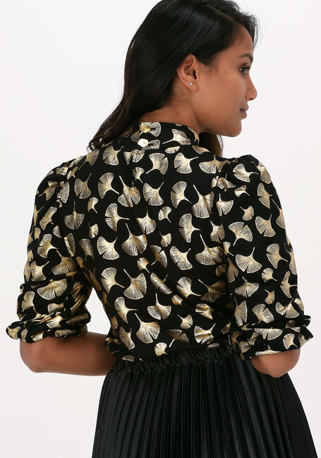 Zwarte JANSEN AMSTERDAM  TOP PUFFED SLEEVE - large