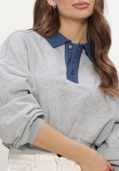 ALIX THE LABEL Chandail LADIES KNITTED POLO SWEATER en gris - large