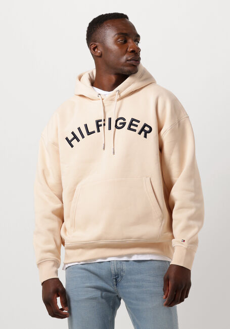 Beige TOMMY HILFIGER Sweater HILFIGER ARCHED HOODY - large