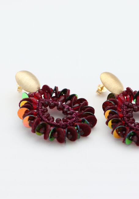 LOTT. GIOIELLI Boucles d'oreilles CE SI DROP CRYSTALL S W/ SEQUINS Bordeaux - large