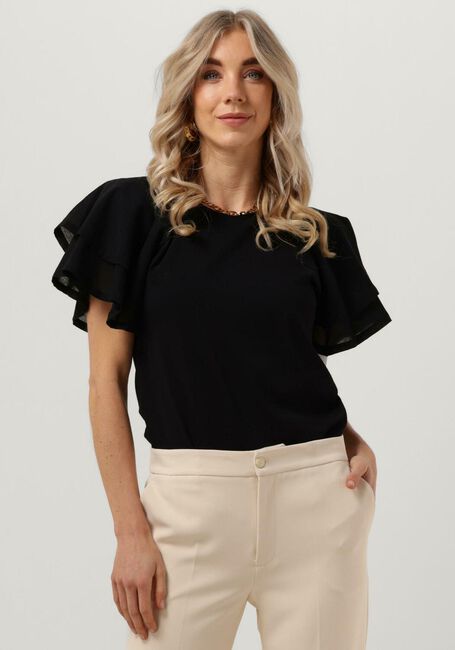 Zwarte SUMMUM Top TOP BUTTERFLY SLEEVES COTTON SINGLE JERSEY - large