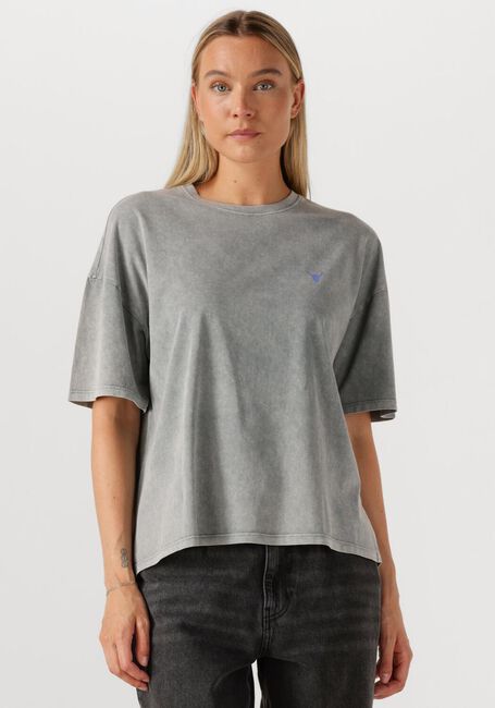 Grijze ALIX THE LABEL T-shirt LADIES KNITTED PRINT T-SHIRT - large