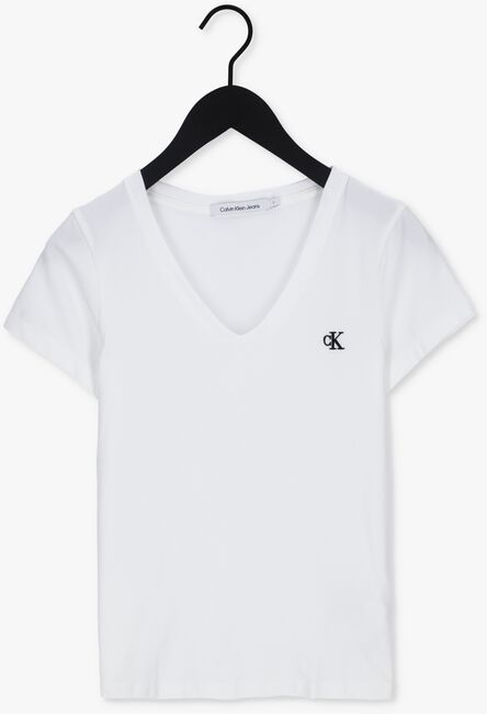 CALVIN KLEIN T-shirt CK EMBROIDERY STRETCH en blanc - large