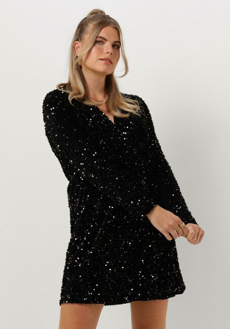 Zwarte LIU JO Mini jurk ABITO VELLUTO PAILLETTES Omoda