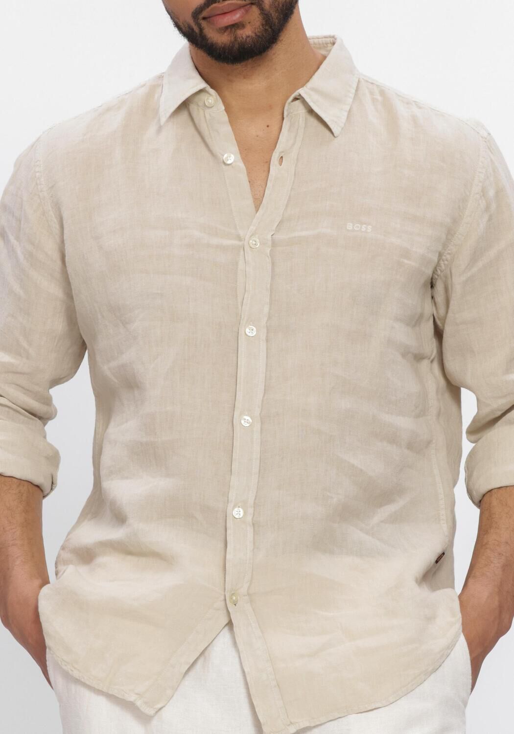 BOSS ORANGE Chemise d&eacute;contract&eacute; RELEGANT_6 en beige - large