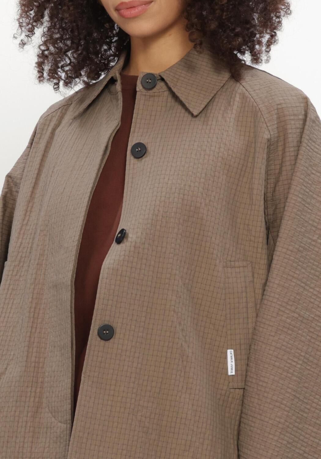 CATWALK JUNKIE Jack CHECK CAPE JACKET en taupe - large