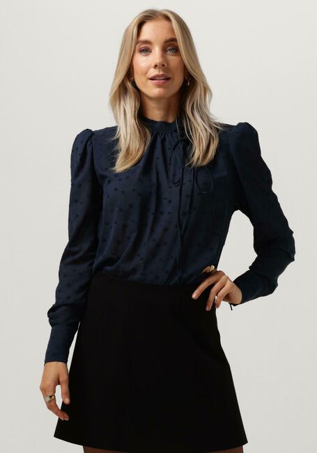 VANILIA VISCOSE DOT BOW BLOUSE Blouses Bleu foncé - large