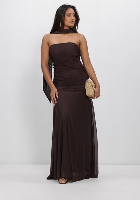 Bruine NEO NOIR Maxi jurk MISI MESH DRESS - large