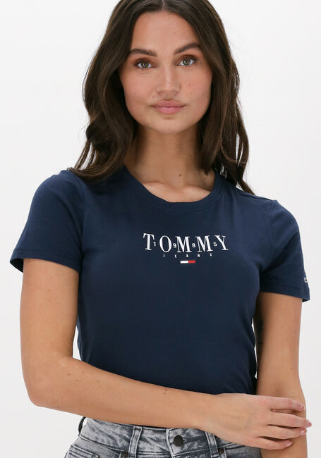 Donkerblauwe TOMMY JEANS T-shirt TJW SKINNY ESSENTIAL LOGO 1 SS - large
