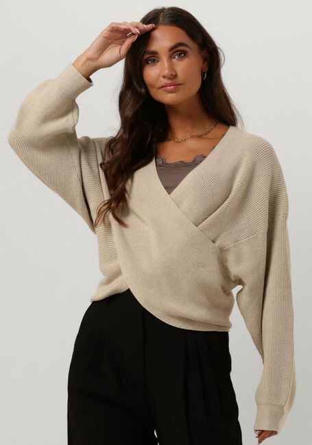 MSCH COPENHAGEN Pull MSCHZINELLE RACHELLE WRAP PULLOVER en beige - large