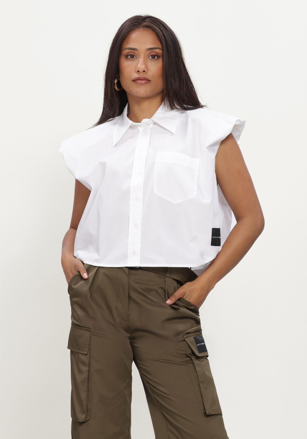 Witte HAUTE L'AMITI&Eacute; Top DINNIE NS POPLIN SHIRT - large