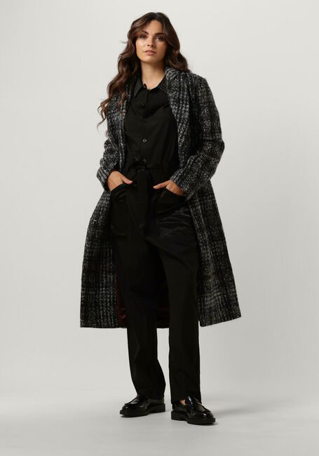 Zwarte SCOTCH & SODA Mantel DOUBLE BREASTED COAT IN A BLUE CHECK - large