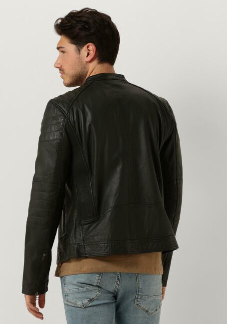 Donkergroene GOOSECRAFT Leren jas GC JACKET965 - large