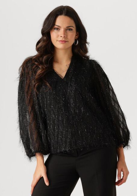 JANSEN AMSTERDAM FF178 PUFFED 3/4 SLEEVE TOP Blouses en noir - large