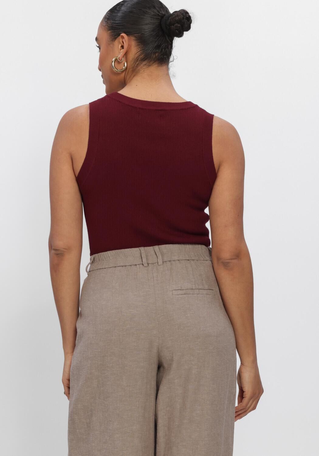 YDENCE Haut KNITTED TOP KEELY en rouge - large