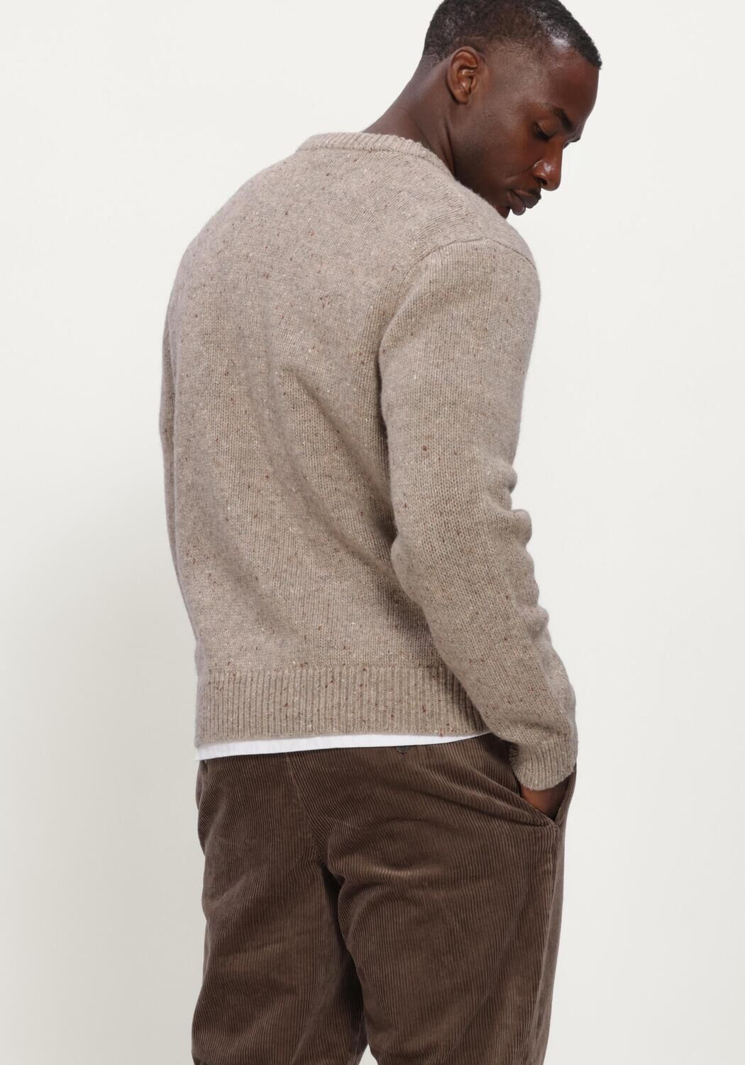 SELECTED MEN Pull SLHCODY LS KNIT CREW NECK en beige - large