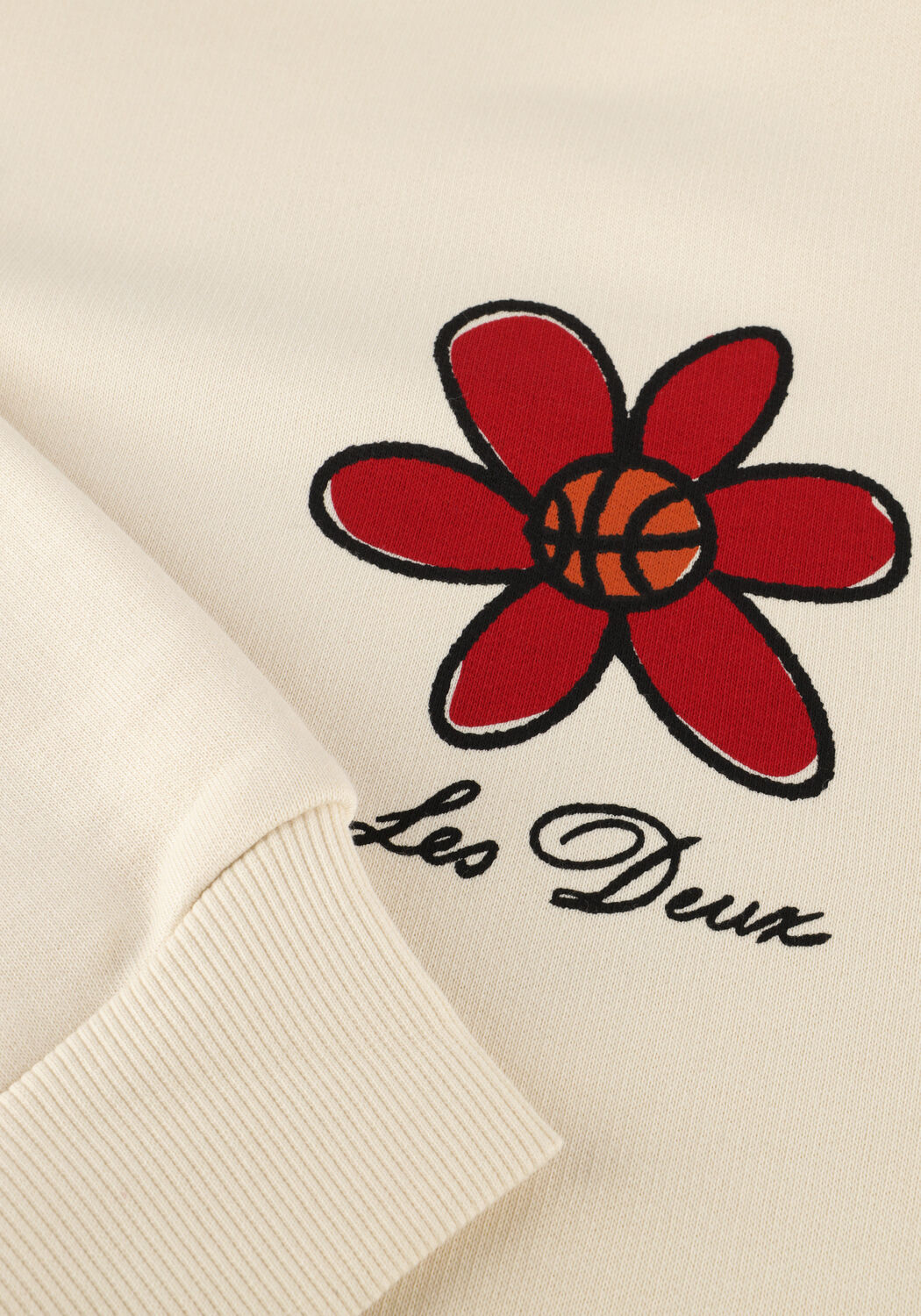 Gebroken wit LES DEUX Sweater FLOWER BASKET SWEATSHIRT - large