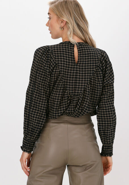 Zwarte BY-BAR  BOBBIE CHECK BLOUSE - large