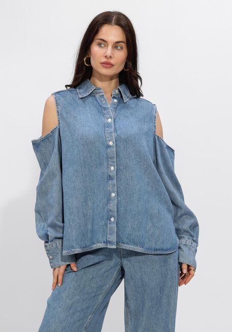 CATWALK JUNKIE OPEN SHOULDER DENIM BLOUSE Blouses en bleu - large