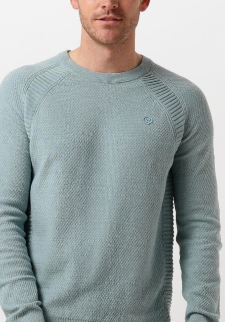 Blauwe CAST IRON Trui CREWNECK COTTON HEATHER PLATED BLEND - large