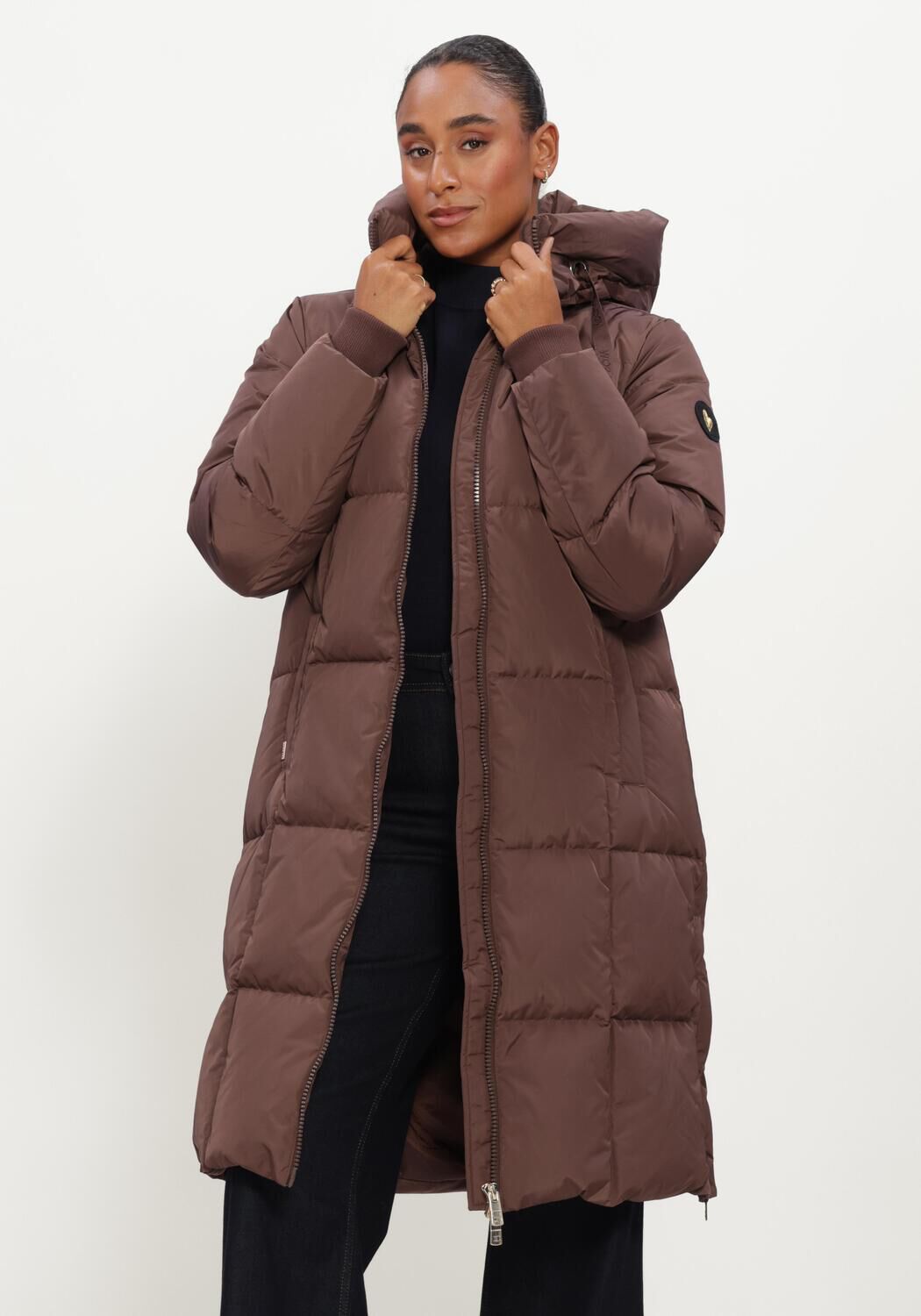 MOS MOSH Veste matelass&eacute; MMNOVA SQUARE DOWN COAT en marron - large