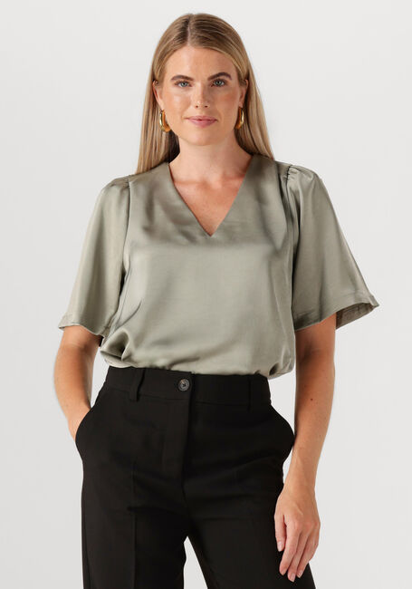 Groene NEO NOIR  LARGO HEAVY SATEEN BLOUSE - large