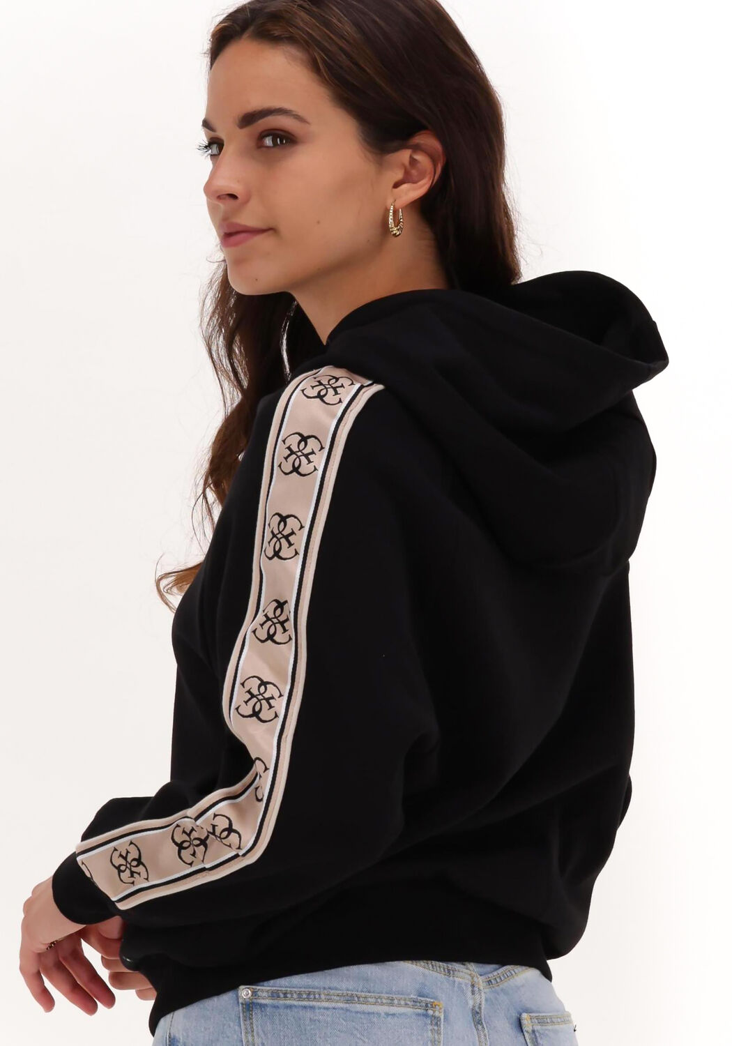 zwarte guess sweater britney hooded sweatshirt