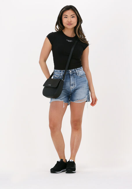 Zwarte CALVIN KLEIN T-shirt STACKED LOGO TIGHT TEE - large