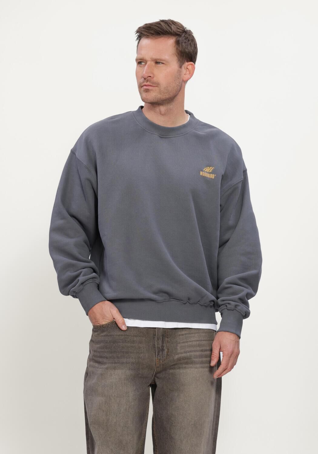WOODBIRD Chandail WBDUKE ACTION CREW Gris fonc&eacute; - large