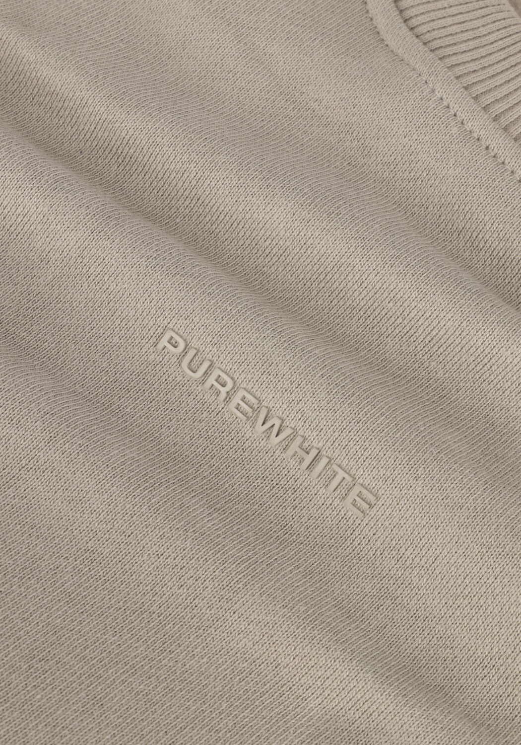 Taupe PUREWHITE Trui CREWNECK WITH ARTWORK PATCH ON BACK - large
