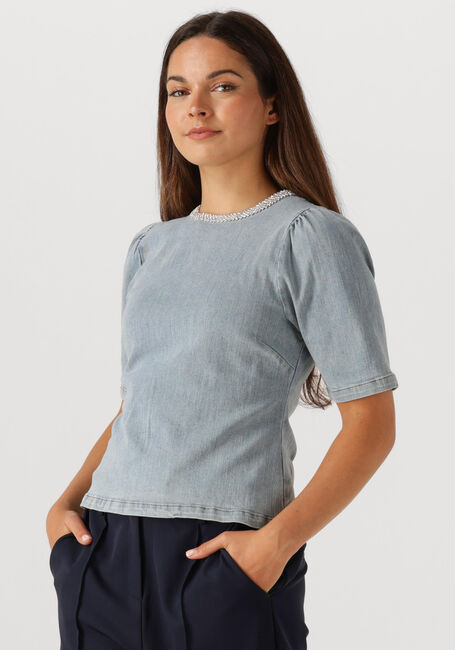 Lichtblauwe NEO NOIR Top ROSIA DENIM EMB TOP - large